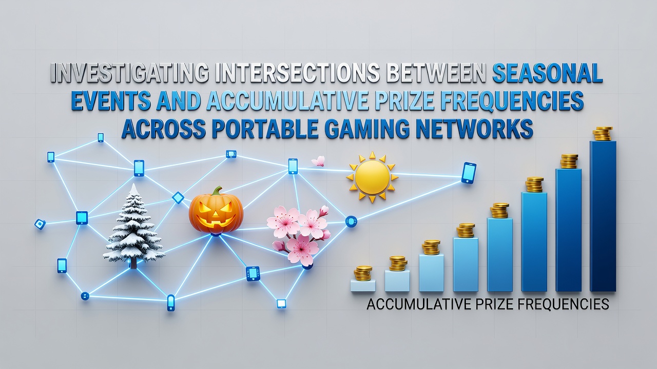 Mobile gaming networks displaying seasonal prize accumulation trends on portable devices