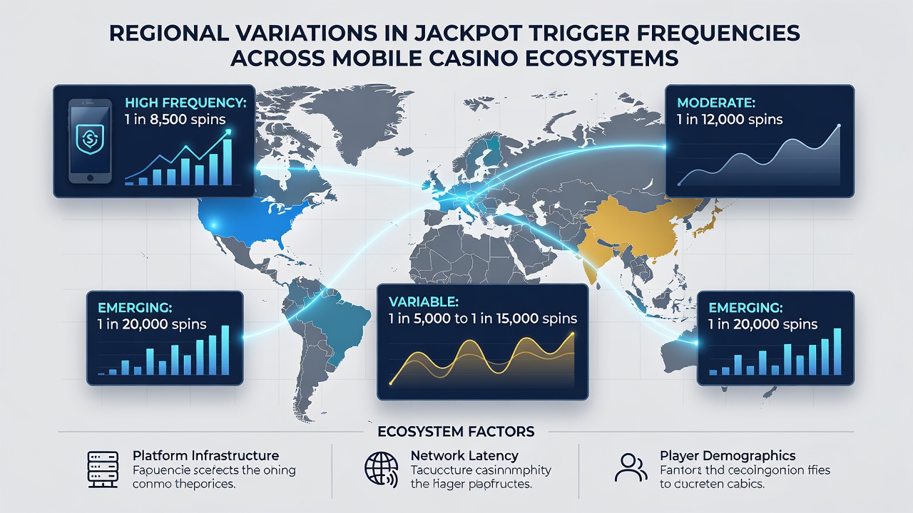 Data visualization comparing jackpot trigger frequencies across mobile platforms in Asia, Europe, and North America